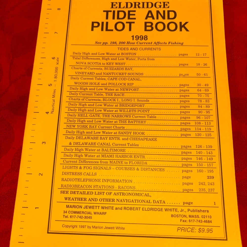 Vintage Eldridge Tide and Pilot Book 1998 - Bright Yellow Cover